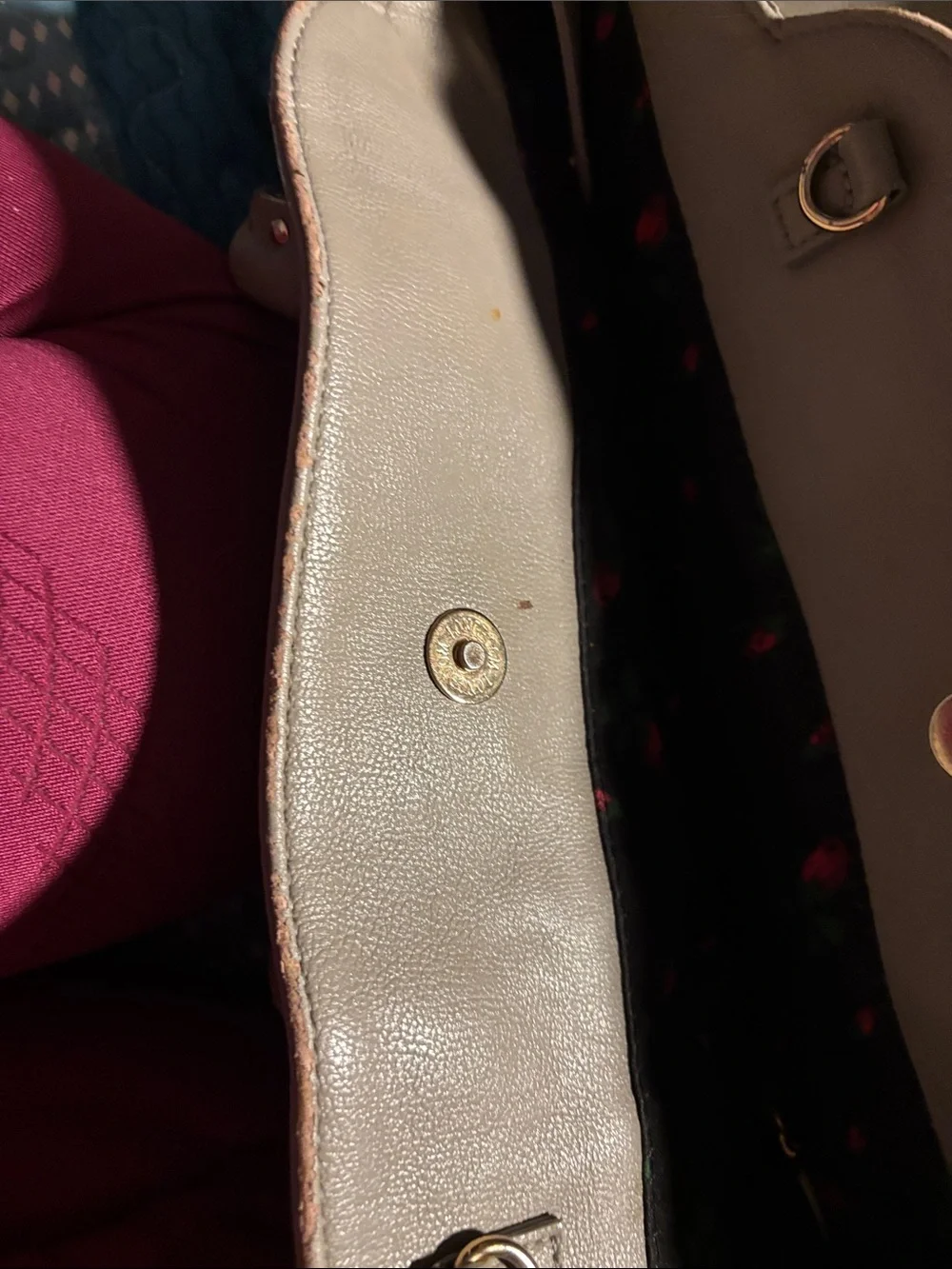 Rare Betsey Johnson Taupe Handbag with Iridescent Sequin Bow